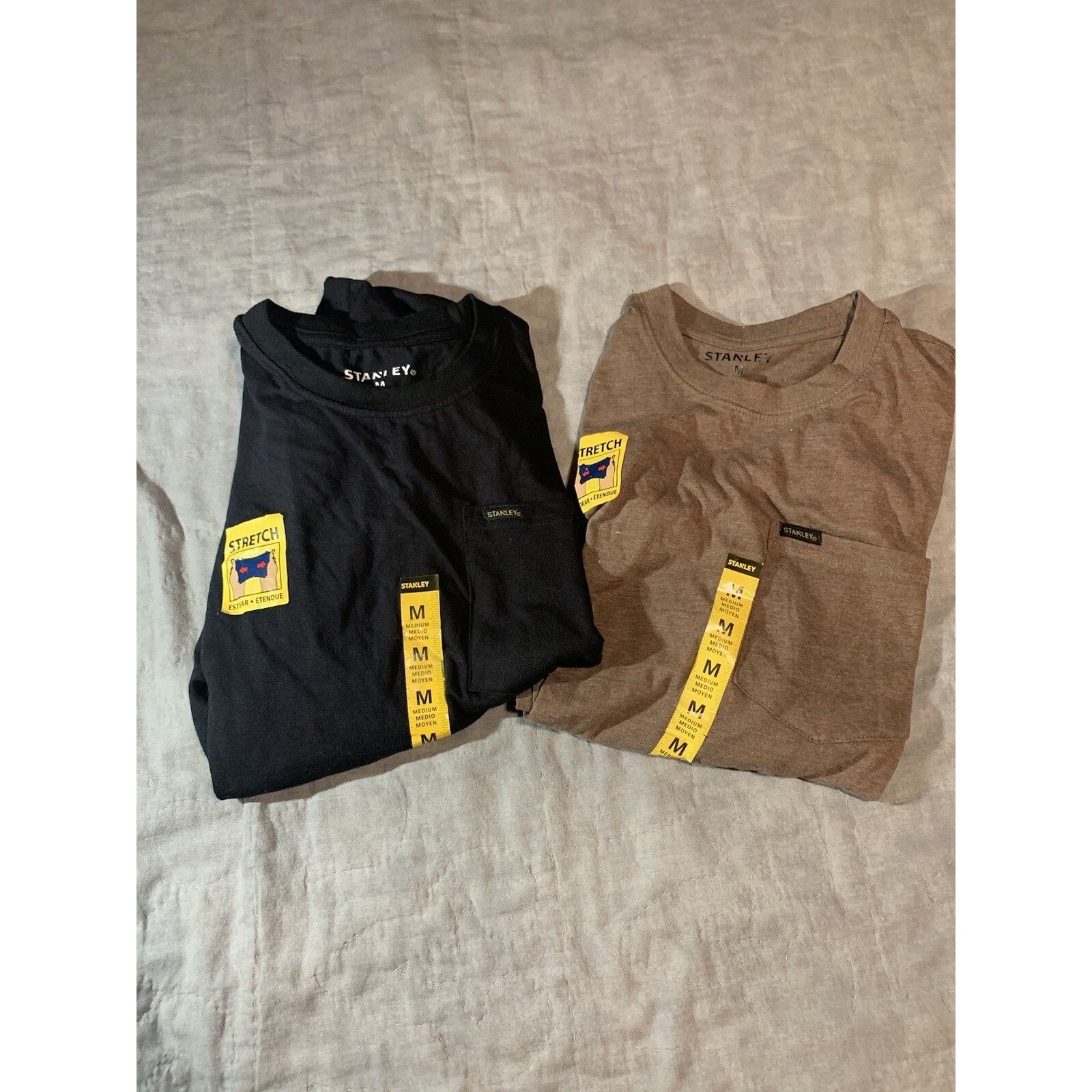 Lot Of 2 Stanley New Workwear Brown And Black Men's Tshirt~ Sz M Nwt